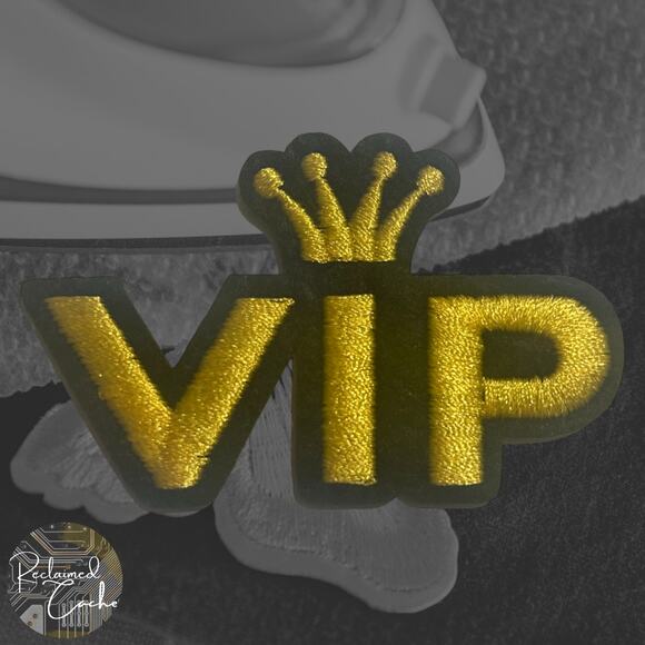 VIP with Crown Iron On Patch - Picture 1 of 3